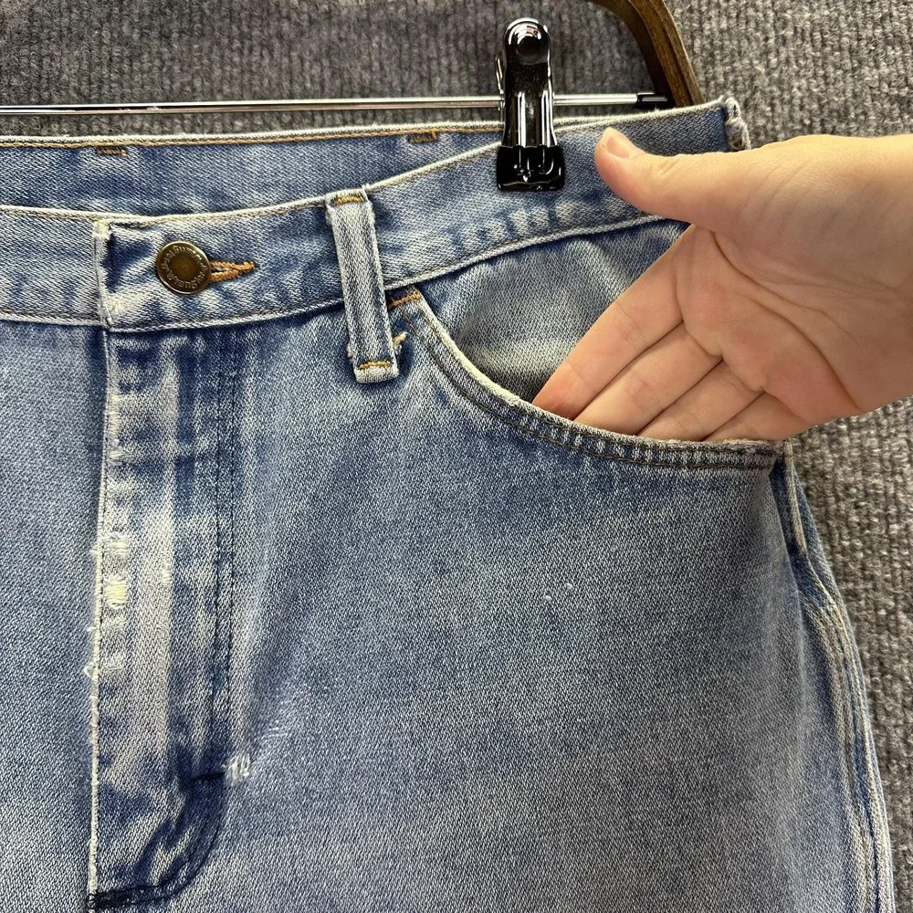 Vintage Wrangler Jeans Womens 8-10 Light Wash Blue Denim Straight Leg Made‎ USA